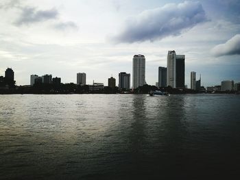 City skyline with waterfront