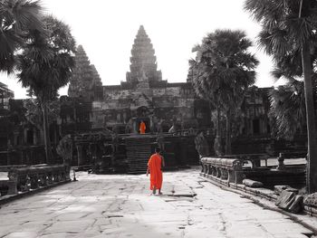 People in front of temple