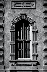 Closed door of old building