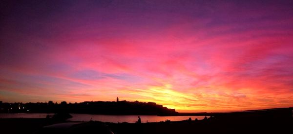 Scenic view of dramatic sky over sea