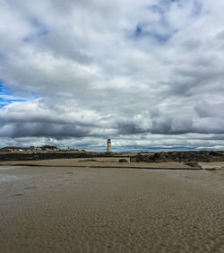 Scenic view of beach against sky