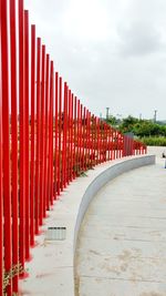 Red structure against sky