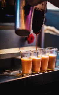 Close-up of tea in glass