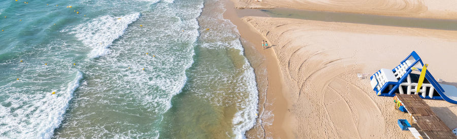 High angle view of beach