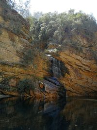 Scenic view of waterfall