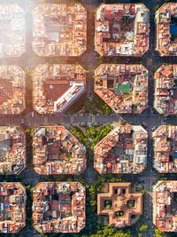 Digital composite image of buildings in city