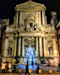 View of illuminated building at night