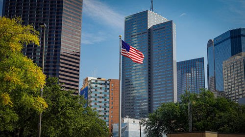 Low angle view of buildings in city