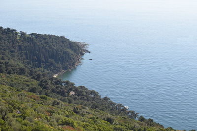 High angle view of sea against sky