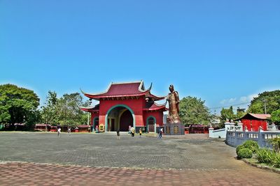 Built structure against clear blue sky