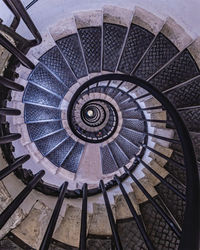 Look down on spiral staircase