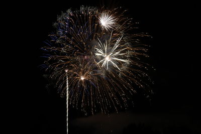 Low angle view of firework display