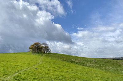 Scenic view of land against sky