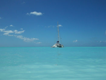 Sailboat sailing on sea