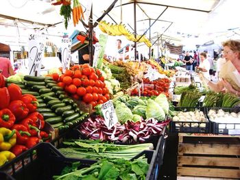 Food for sale at market stall