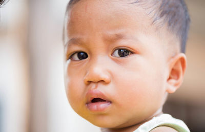 Close-up portrait of cute boy