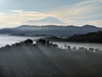 Scenic view of mountains against sky