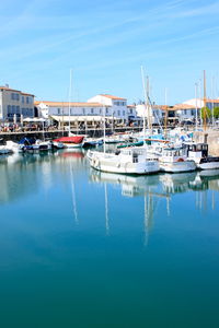 Boats in harbor