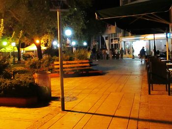 Illuminated street light at night