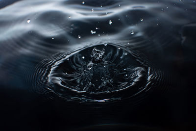 High angle view of water drop