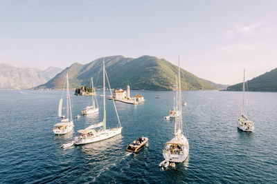 Boats in sea