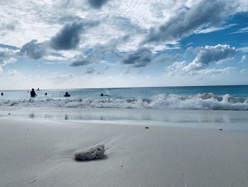 Scenic view of beach against sky