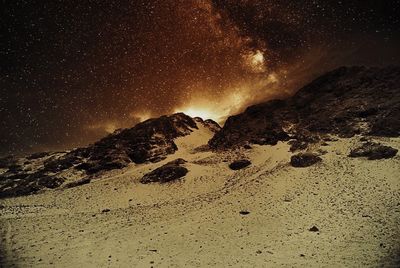 Low angle view of star field against star field