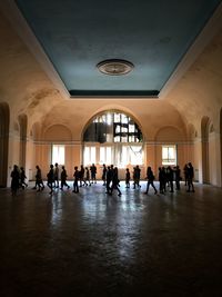 Interior of illuminated corridor