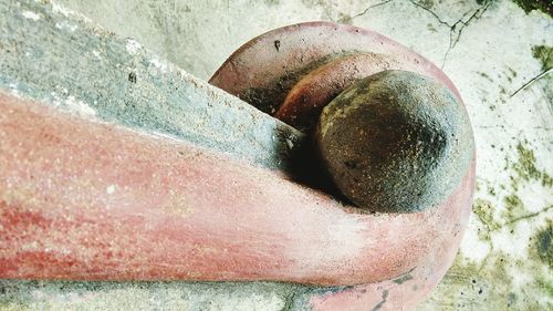 Close-up high angle view of stone