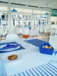 Chairs and tables in restaurant