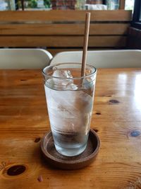 Close-up of ice tea on table