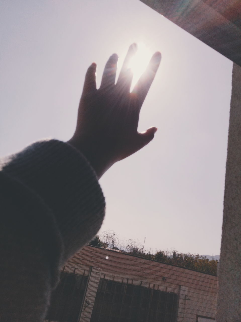 human hand, human body part, one person, human finger, real people, personal perspective, clear sky, outdoors, close-up, sunset, day, sky, nature, people