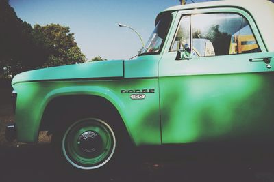 View of vintage car on street