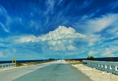 Road against blue sky