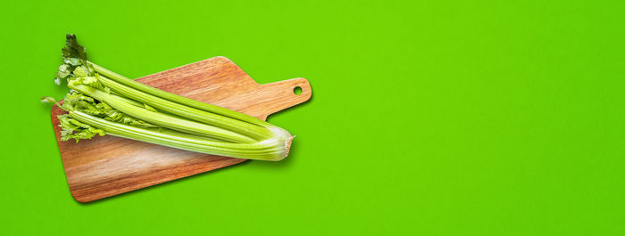 High angle view of bread on cutting board