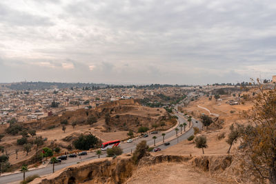 Panoramic view over the old medina of fez