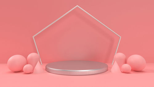 Close-up of pink bowl on table