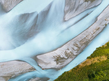 Turquoise braided river of rakaia gorge, new zealand