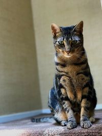 Close-up portrait of cat sitting