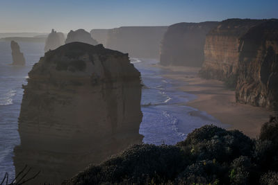 Rock formations in sea