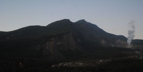 Scenic view of mountains against clear sky