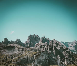 Scenic view of mountains against clear sky