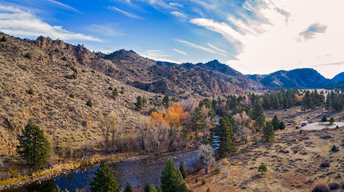 Scenic view of mountains against sky