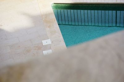 High angle view of chairs on floor