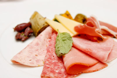 Close-up of meal served in plate