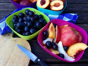 Close-up view of fruit in bowl on table