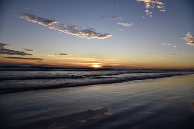 Scenic view of sunset over sea