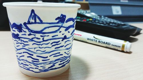 Close-up of book on table