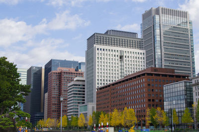 Low angle view of buildings against sky