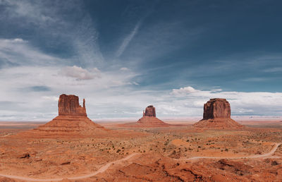 Panoramic view of desert against sky